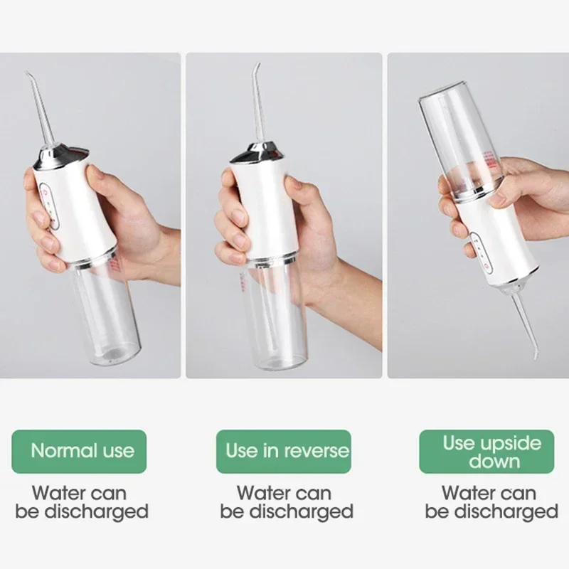 جهاز تنظيف الأسنان بالماء اللاسلكي الاحترافي - جهاز ري الفم المحمول مع إعدادات ضغط أكثر، قابل لإعادة الشحن عبر USB للعناية بالأسنان واللثة