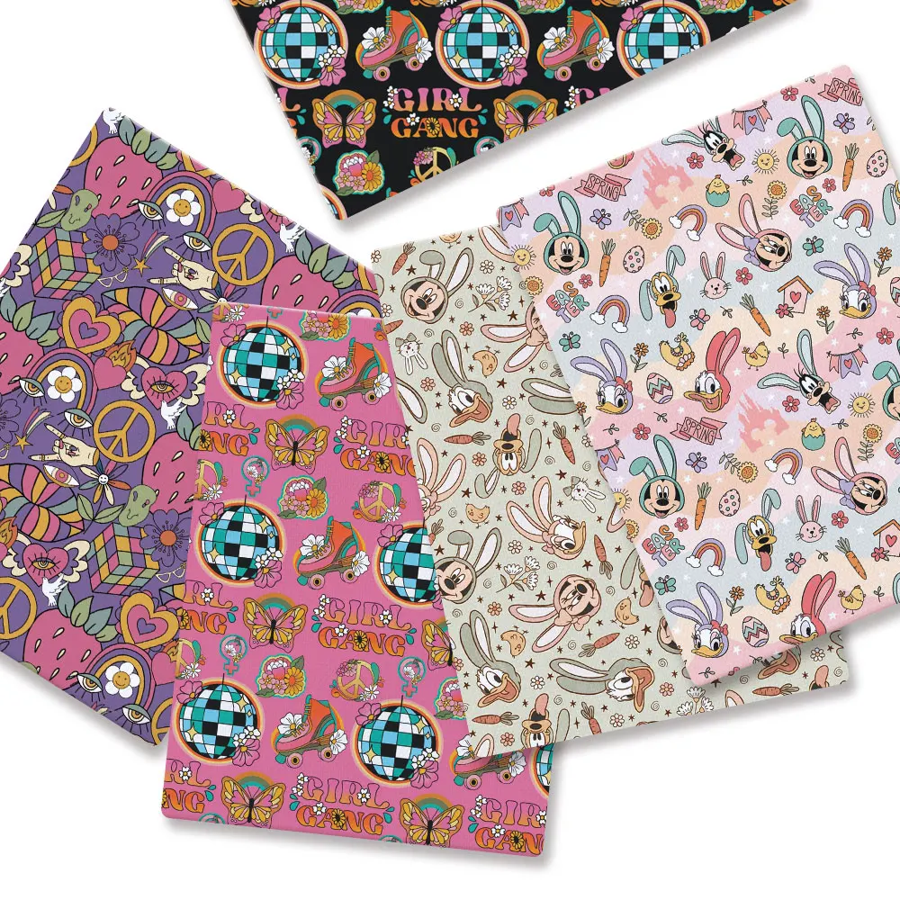 

Ostern Stoff мультфильм Hei-DIY 140x50 см полиэстер Baumwolle Stoff ручная работа Nähen пэчворк bedruckten Stoff аниме