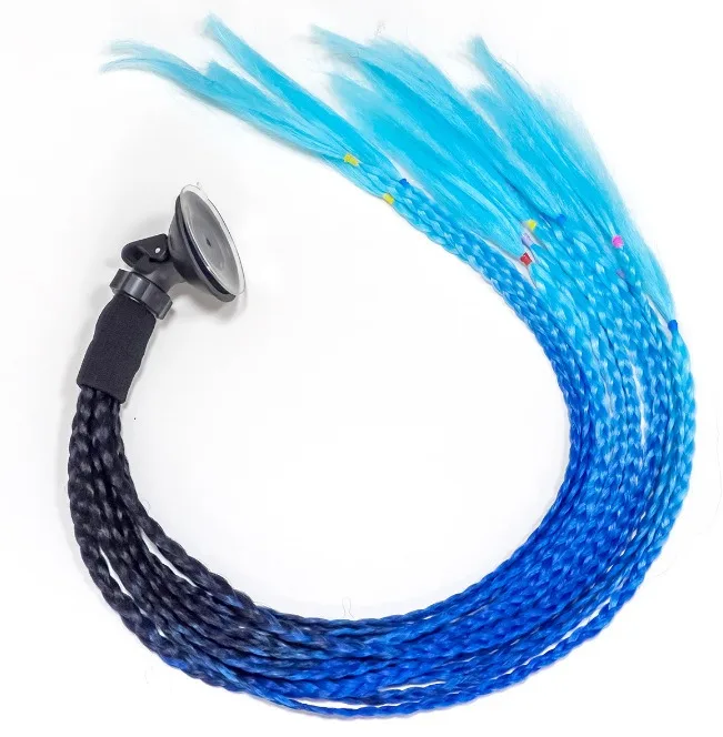 خوذة دراجة نارية اكسسوارات الديكور اللون التدرج القذرة جديلة خوذة شعر مستعار انفصال مصاصة الملاكمة جديلة ذيل حصان شعر مستعار