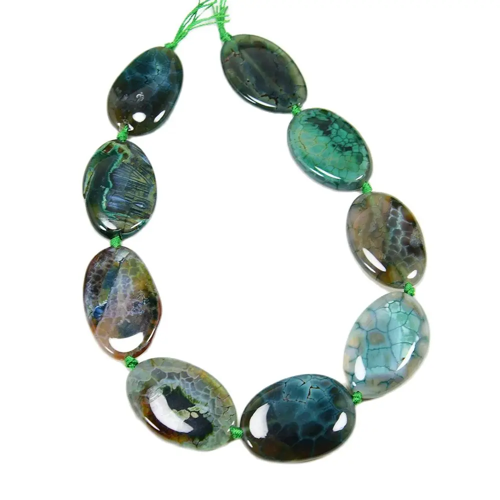 

APDGG Mix color Green Agate Freeform Smooth Oval Chunky Peace buckle Real Gems Stone Slab Loose Beads Jewelry Making DIY