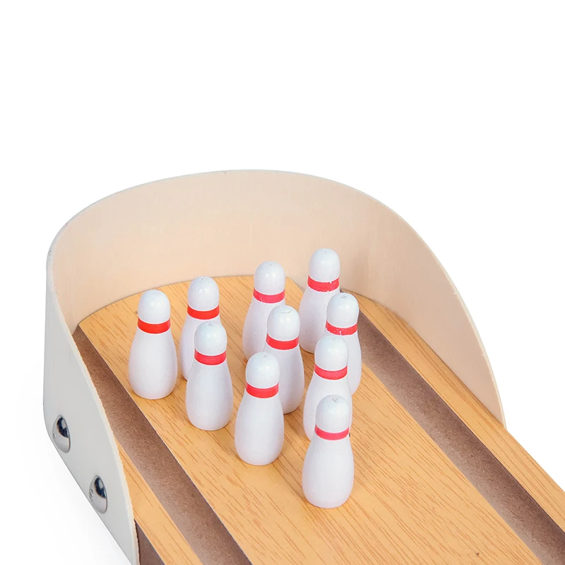 Mini boule de bowling en bois pour enfants et adultes, jeu d'intérieur, vente en gros