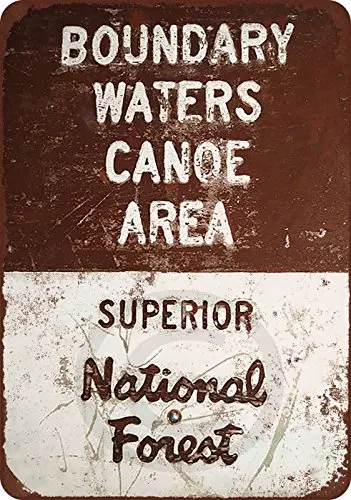 Boundary Waters Canoe Area Reproduction Metal Sign 8 x 12