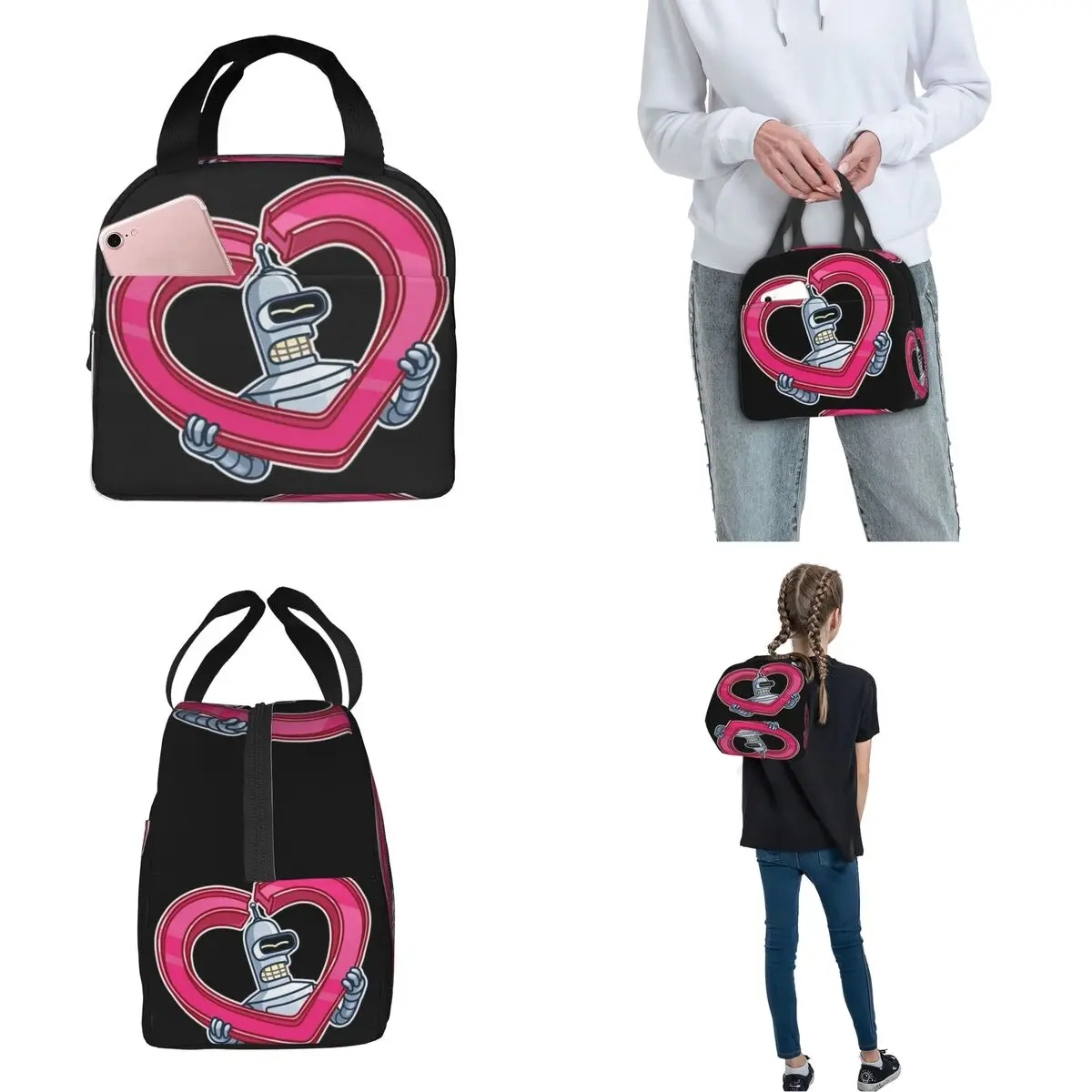 Futuramas Cartoon Comic Insulated Lunch Bag for Men Women Food Container Portable Cooler Thermal Lunch Boxes For School Office
