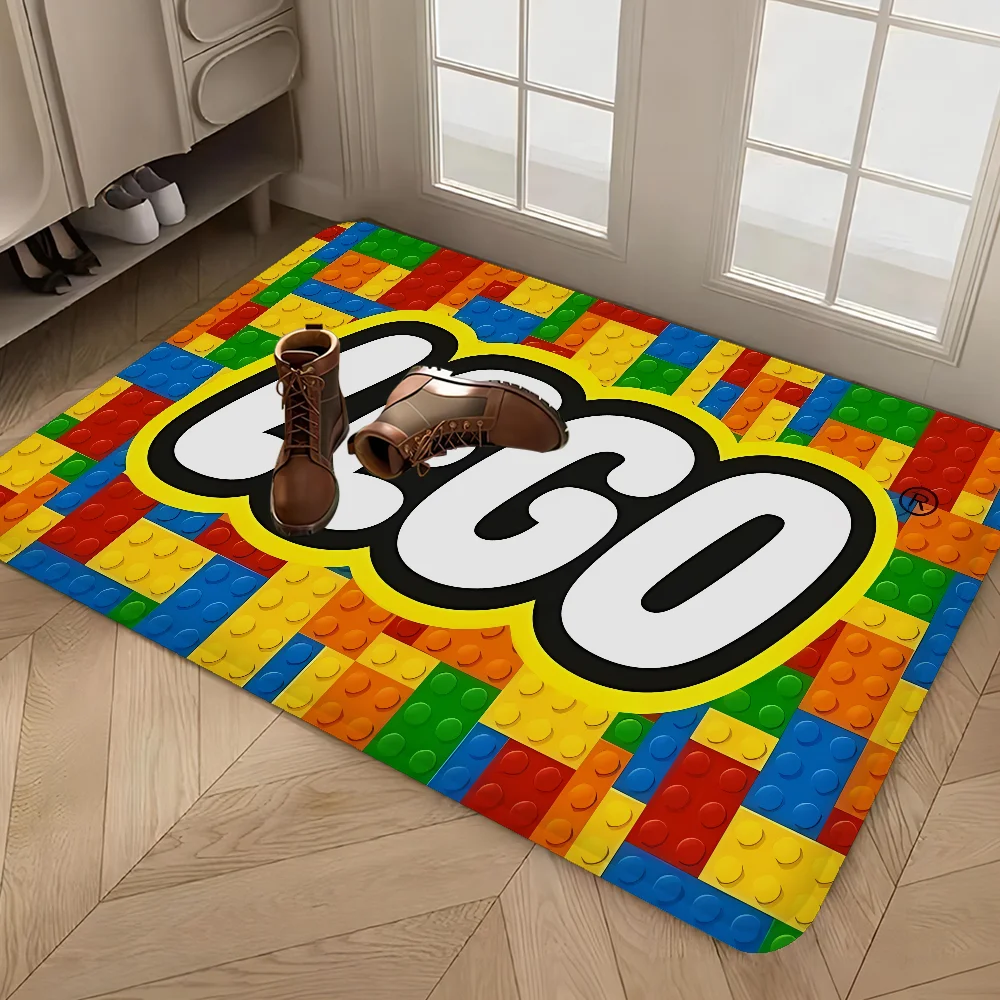 L-LEGOS Bathroom Mat Retro Multiple Choice Living Room Kitchen Rug Non-Slip Bedside Mats