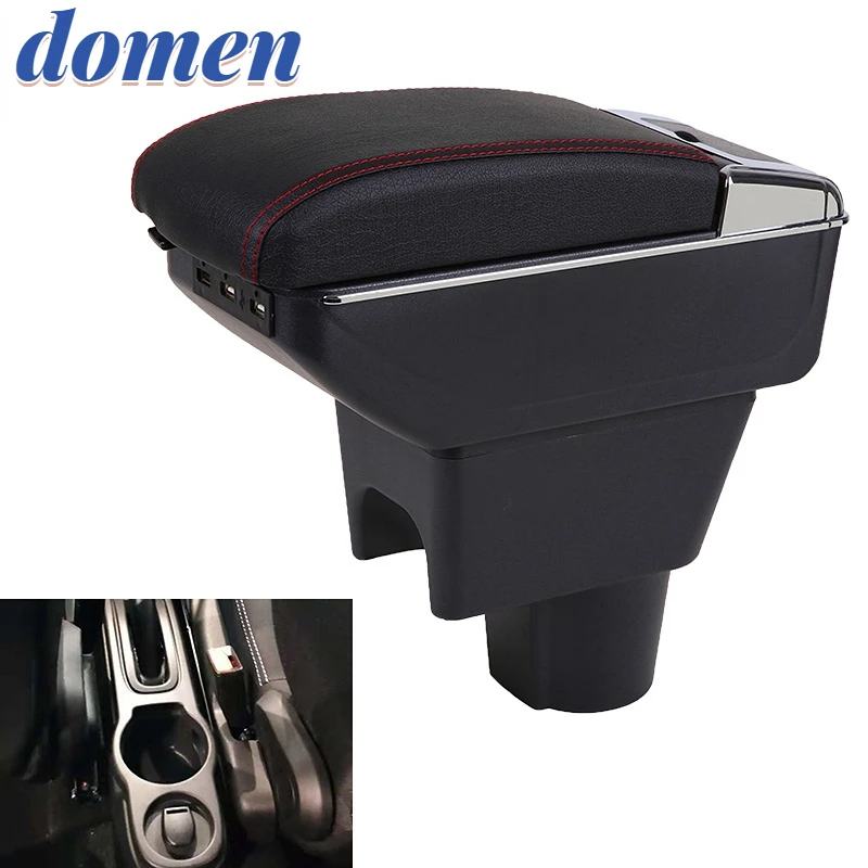 

Rotatable heighten Armrest Box For Renault Dacia Duster I 2010-2020 Central Console Storage Box Ashtray Cup holder PU Leather