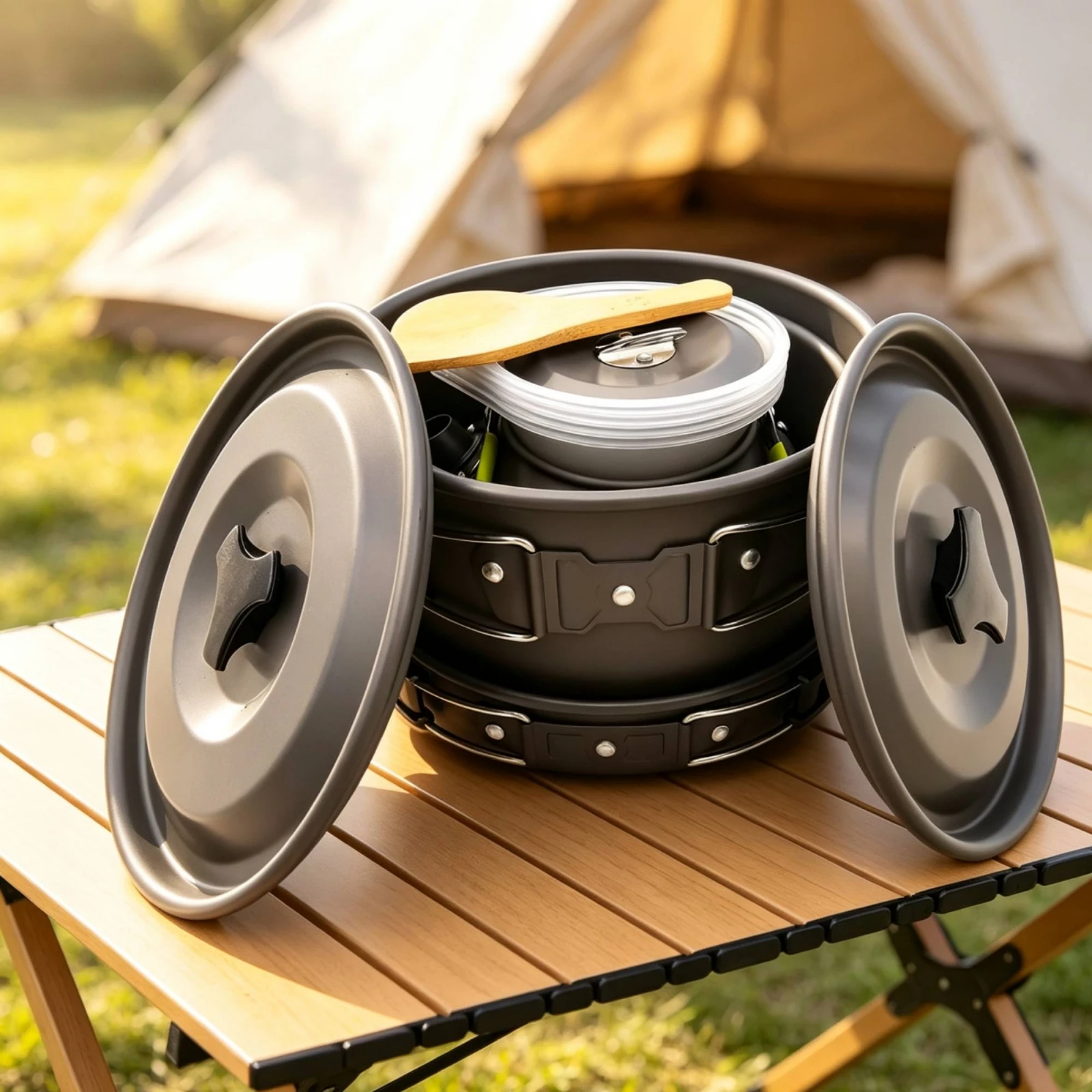 Nesting Camping Cooking Set - Zestaw do gotowania na kempingu z