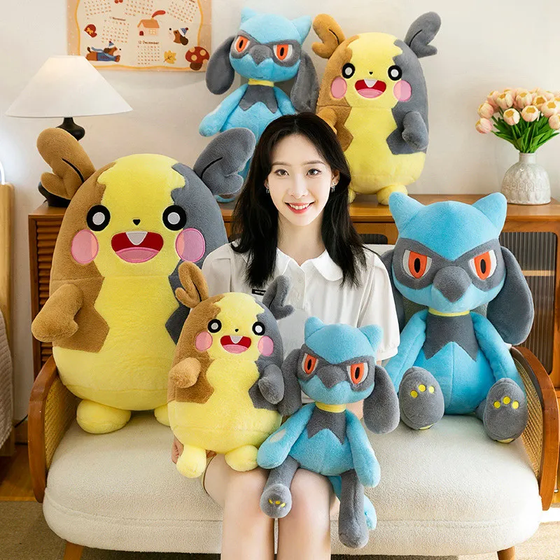 

40/60 см Morpeko Riolu плюшевые игрушки большого размера с изображением покемонов, аниме, плюшевые игрушки, приятная кукла, декоративная подушка, рождественские подарки для девочек
