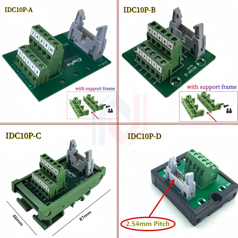 IDC10P Male To 10 Pins Terminal Block Breakout Board Adapter PLC Relay Terminals Module IDC10