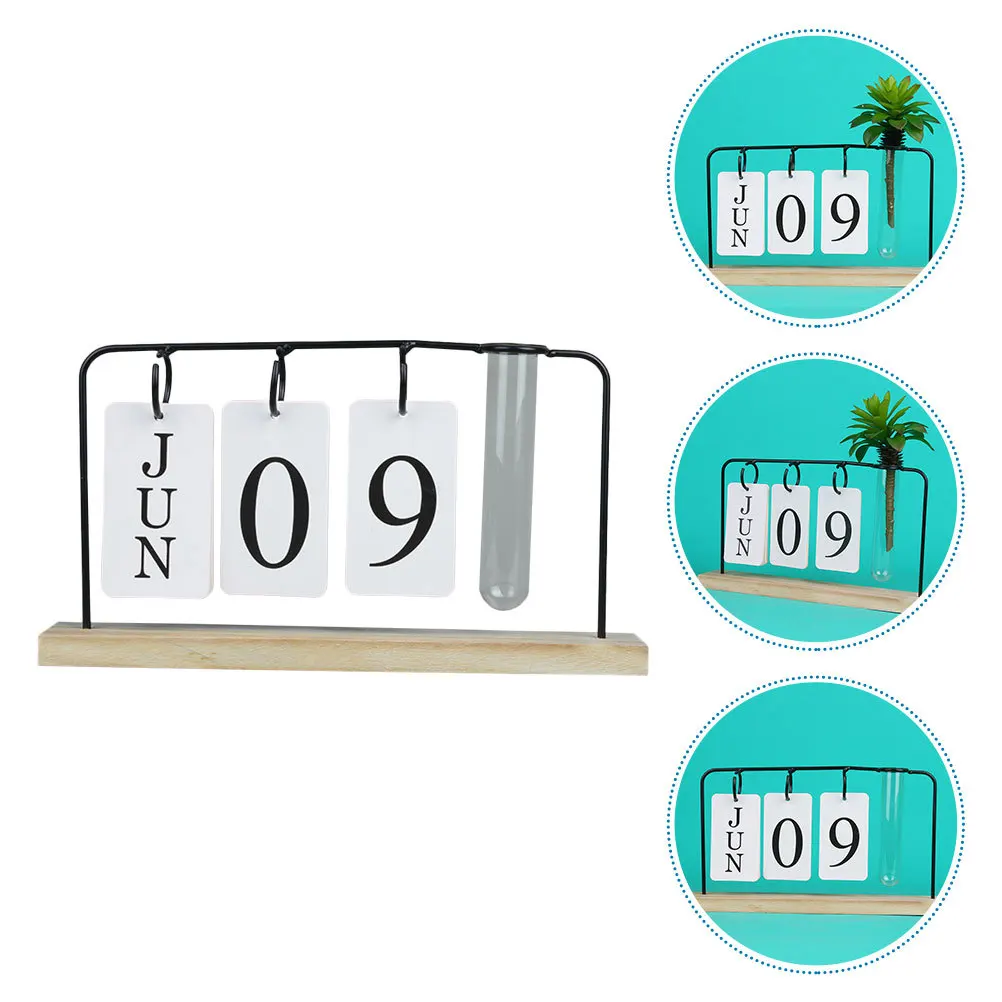 

Настольный календарь, вечный флип-ручной креативный стоячий календарь, подходящий для офиса, дома, настольный держатель для растений, декор