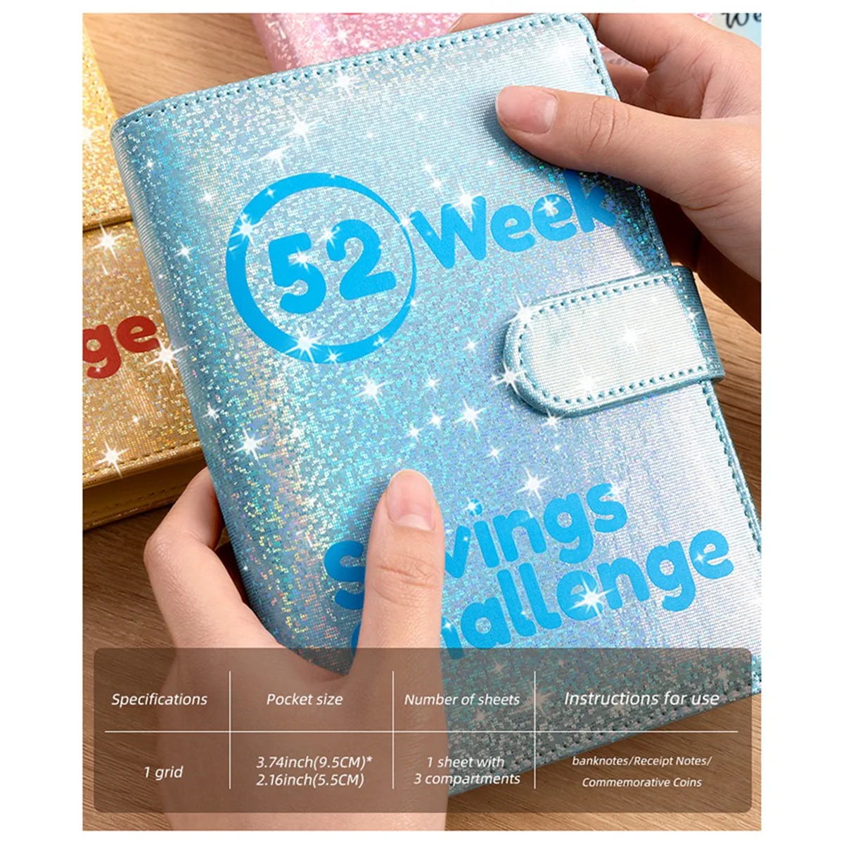 

52 Week Money Saving Challenge Binder, Storage Budget Book Cash Challenge Box Set, with Pouch, Home Emergency Binder