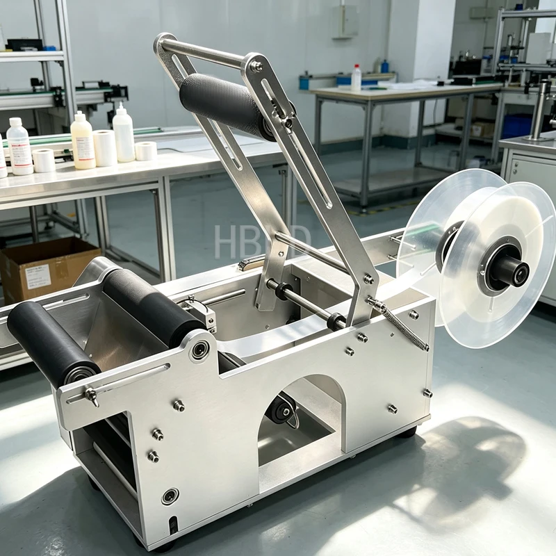Semi Automatic Sticker Labeler, High Precision Round Bottle Label Applicator, Efficient Bottle Labeling Machine For Sauce Bottle