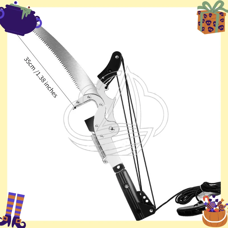 High-Altitude Tree Lopper Extendable Branch Pruner with Rope Garden Trimming Tool