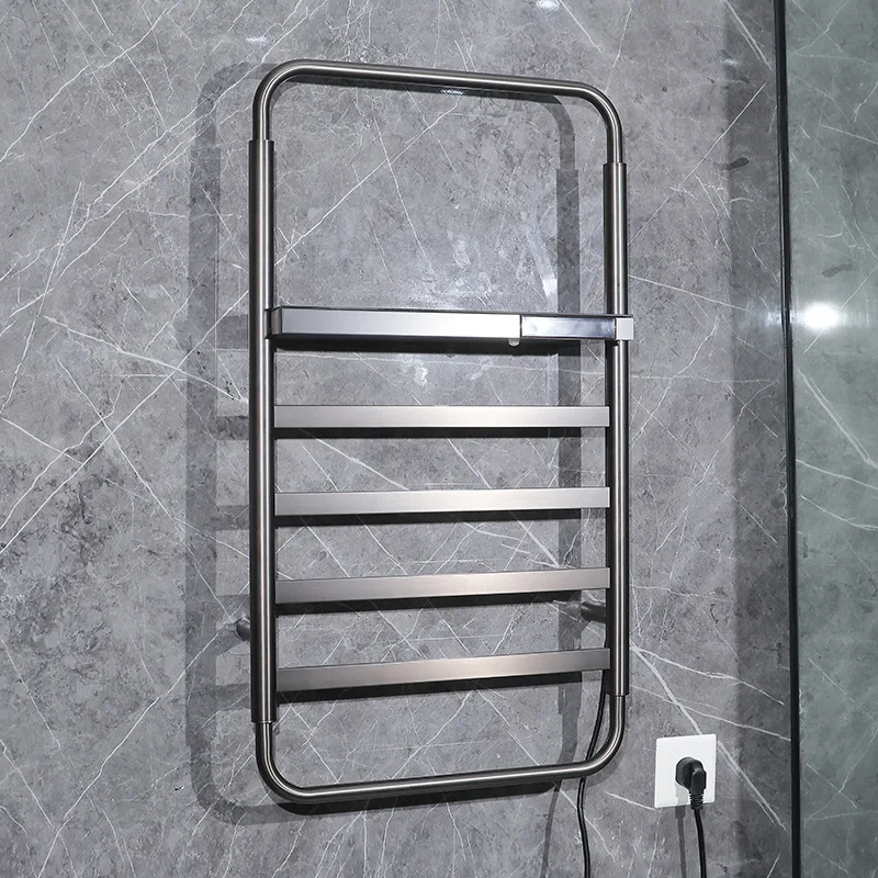 

Household Electric Towel Warmers Stainless Steel Durable Wall Mounted Electric Heating Towel Rack Toilet Bathroom Accessories