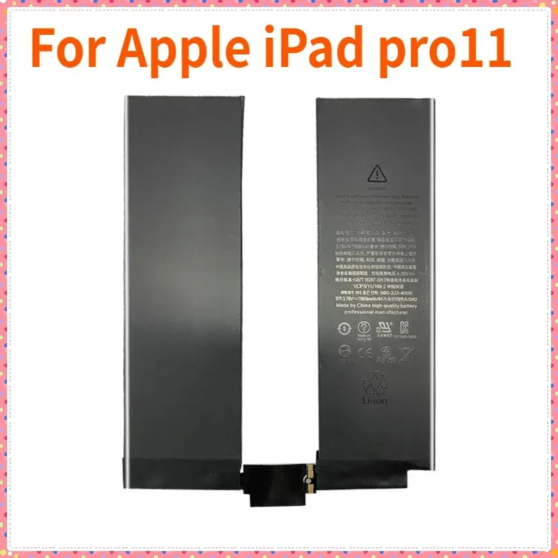

Аккумулятор для iPad Pro 11 2018 A1980 A2013 A1934 A1979 A2042 2020 A2228 A2230 A2231 2-й 7812 мАч 3,77 В Аккумулятор для планшета