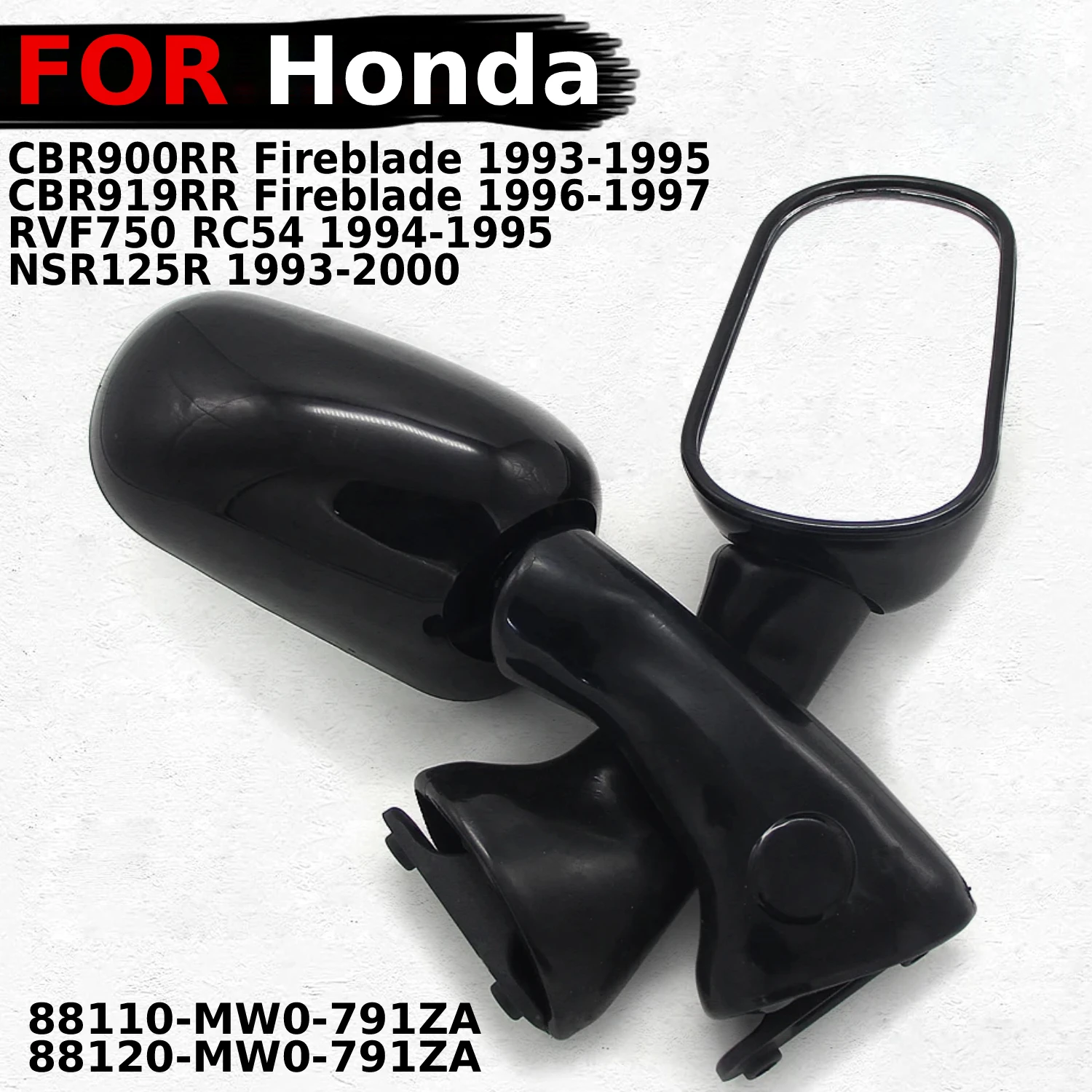 

Боковое зеркало для мотоциклов Honda CBR900RR Fireblade CBR919RR Fireblade RVF750 RC54 NSR125R OEM:88110-MW0-791ZA аксессуары
