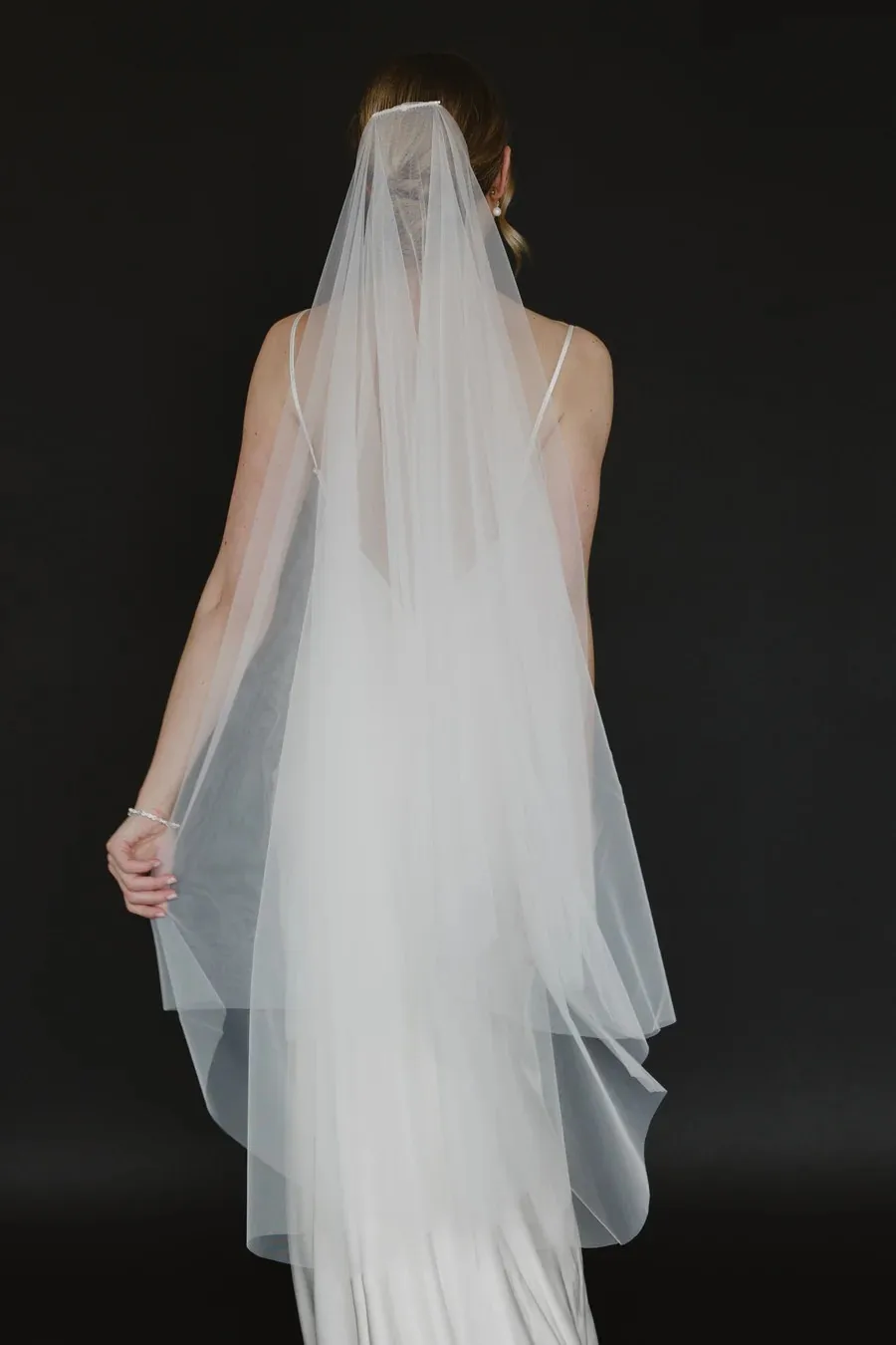 Extra Long 2 Tier Cathedral Wedding Veil with Blusher 3M Soft Tulle Bridal Veil With Comb Church Ceremony Party Accessories G131 image 5