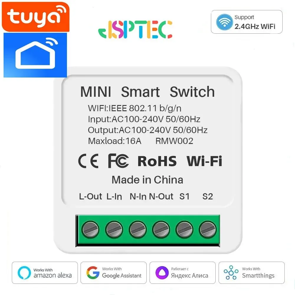 スマートホームライトスイッチモジュール,wifi,2ウェイ,Tuya,スマートライフ,alexa,Google Home,16aと互換性があります