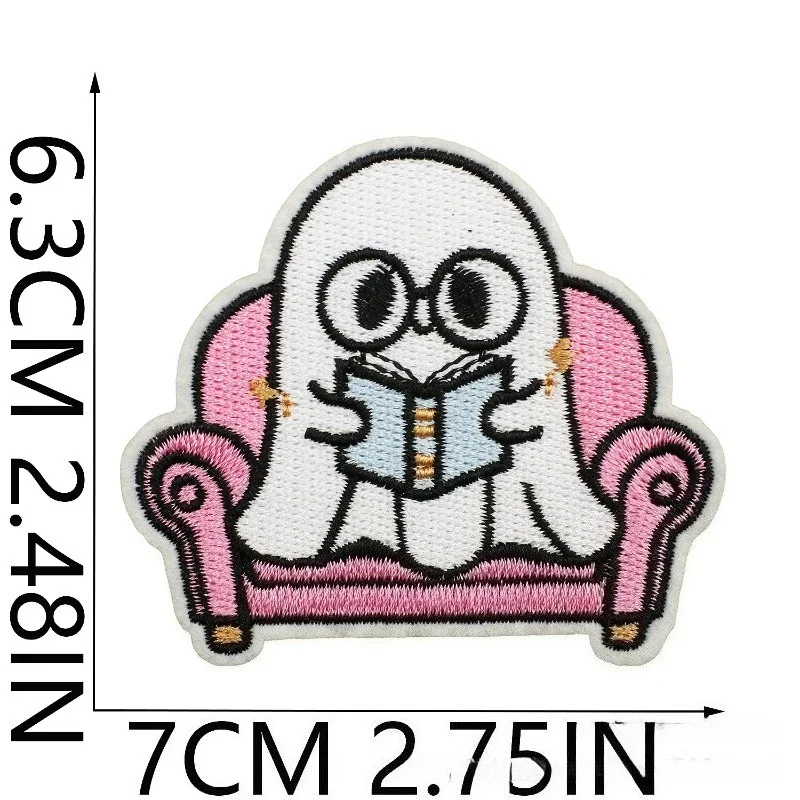 Halloween Ghost Patches Basketball Embroidery Cloth Sticker Holiday Decoration Piao Piao Bicycle Patch Flower Witch Embroidery