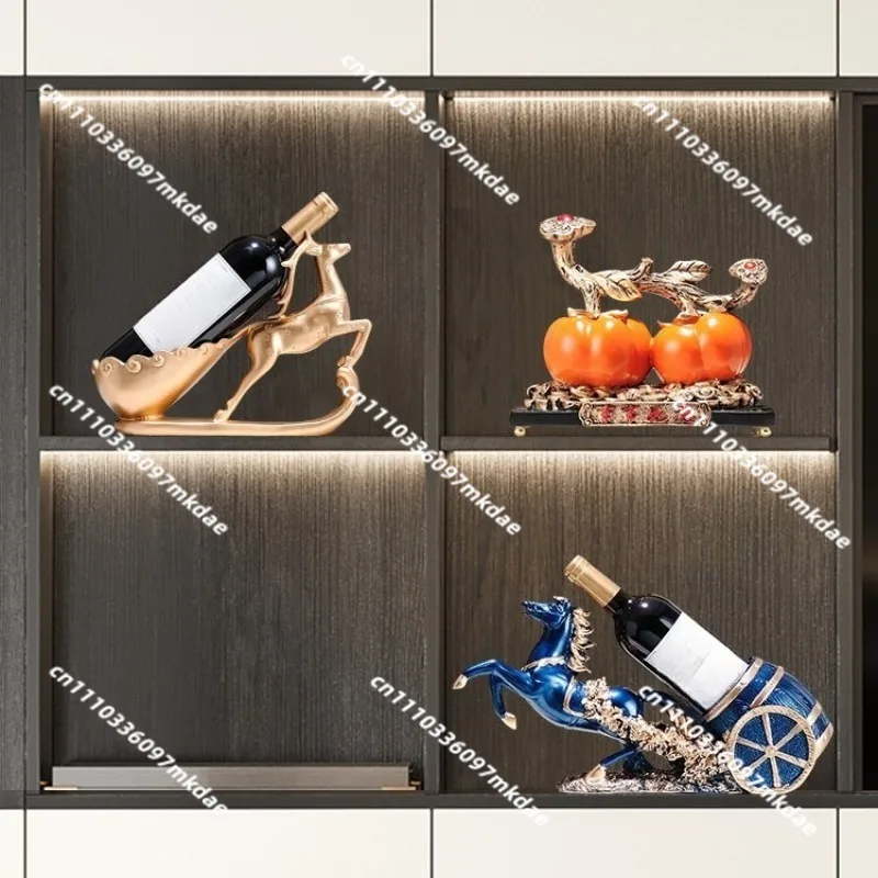 Living room household diagonal wine rack, wine cabinet decoration, horse wine rack ornament