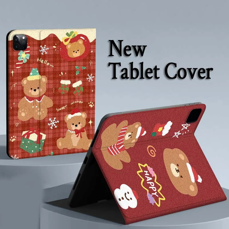 

Christmas Cute little bears For iPad Air Mini Pro 7 6 5 9.7 11 10.5 12.9 Automatic Sleep/Wake Tablet Case
