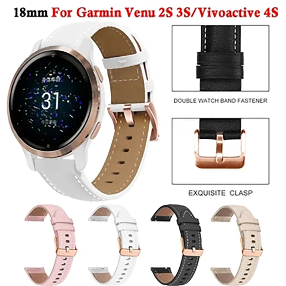 18 20mm pu Leder armband für Garmin venu 2 plus/sq2/vivo active 3 3s 4s Vorläufer 245 645 158 55 Smart Armband Armband