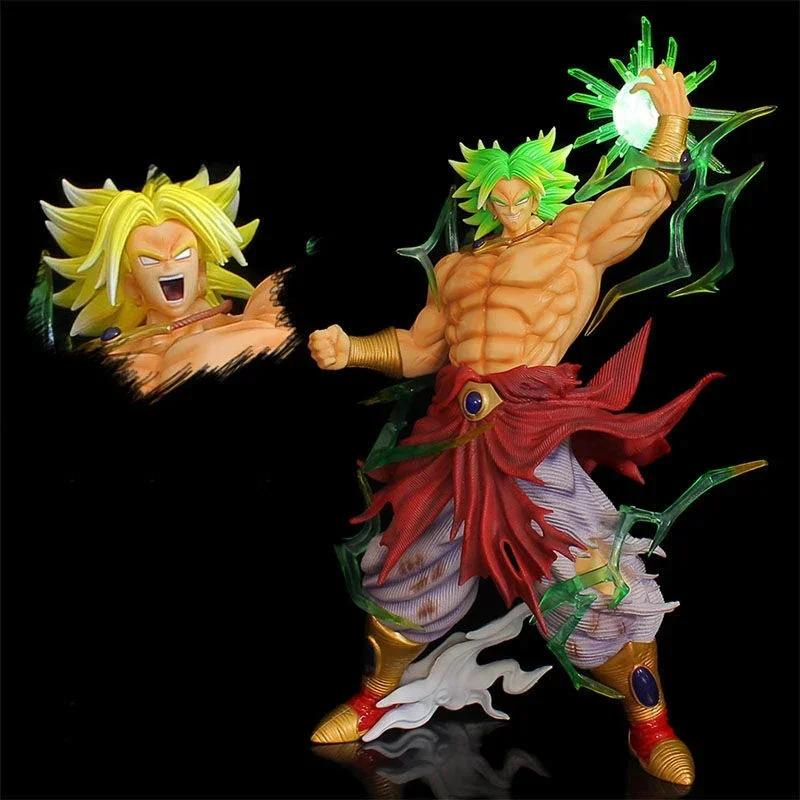 Anime Dragon Ball Figures Super Broli Action Figures 41cm GK Broly BUG Smsp Statue Led with Light Pvc Model Peripheral Toys