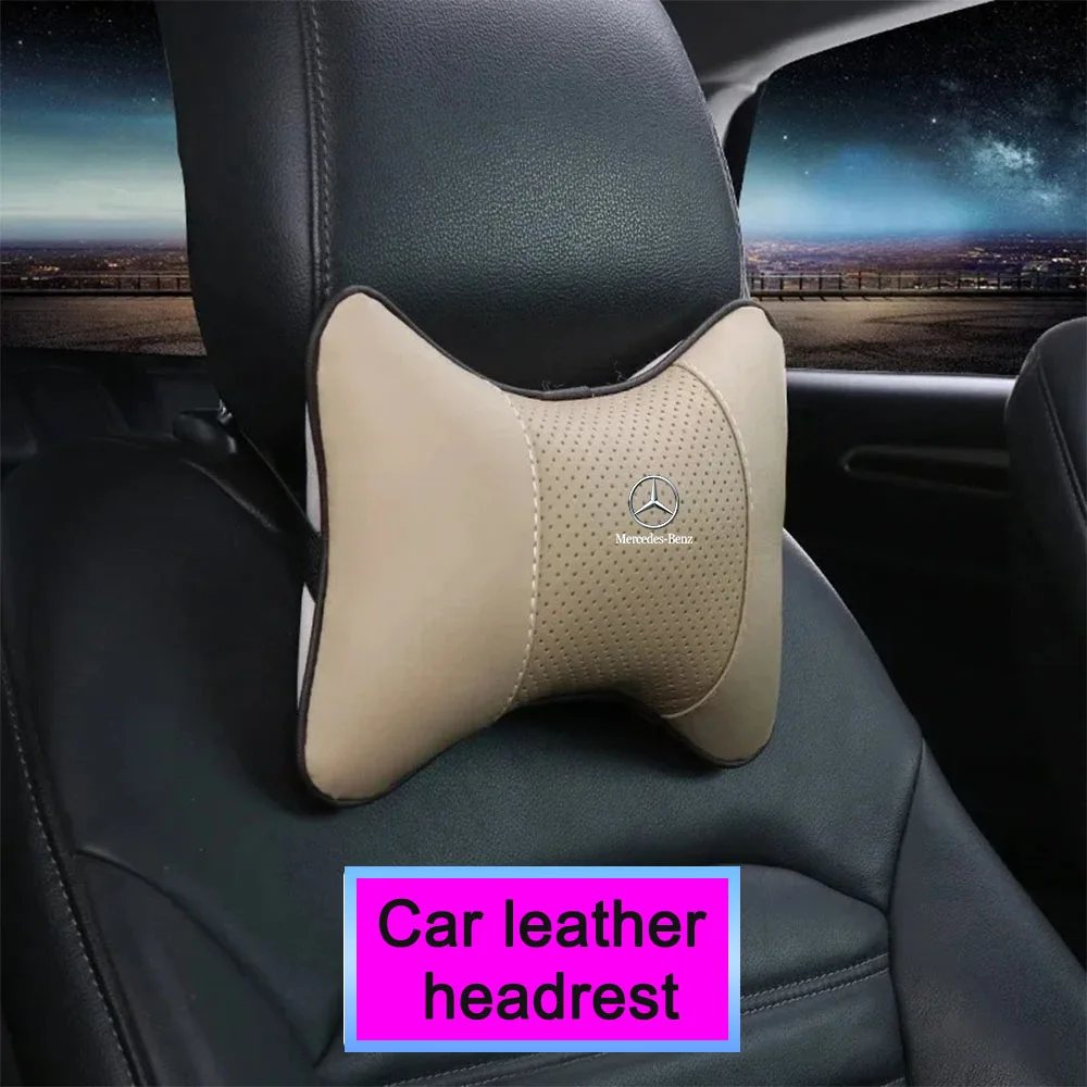 Cuscino Poggiatesta In Pelle Per Auto, Accessori Auto, Per Mercedes-Benz Cla Ces Cls Slk Glk Clk Sls Clg Gle Glc Glb Eqc Gla Gls Slc