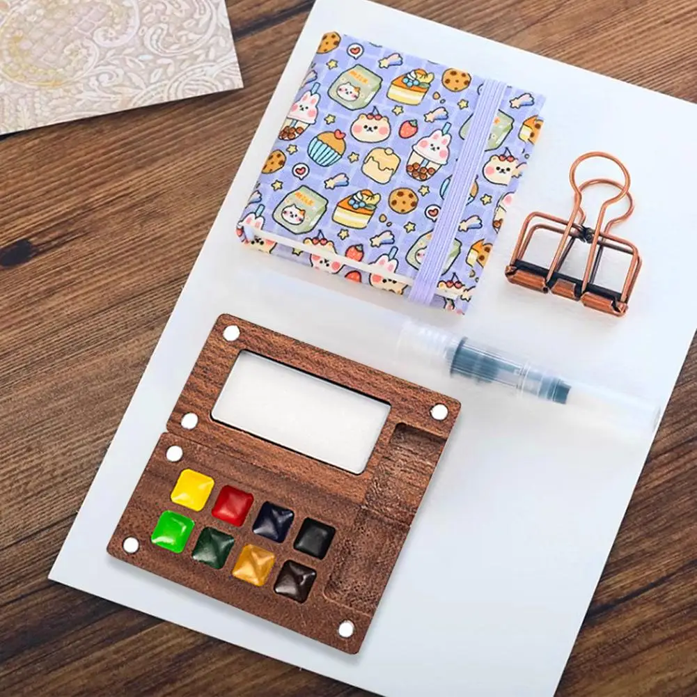 لوحة ألوان مائية، صندوق ألوان مائية لكراسة الرسم مع مشبك للرسم الخارجي، لوحة ألوان للسفر، مجموعة ألوان مائية #2