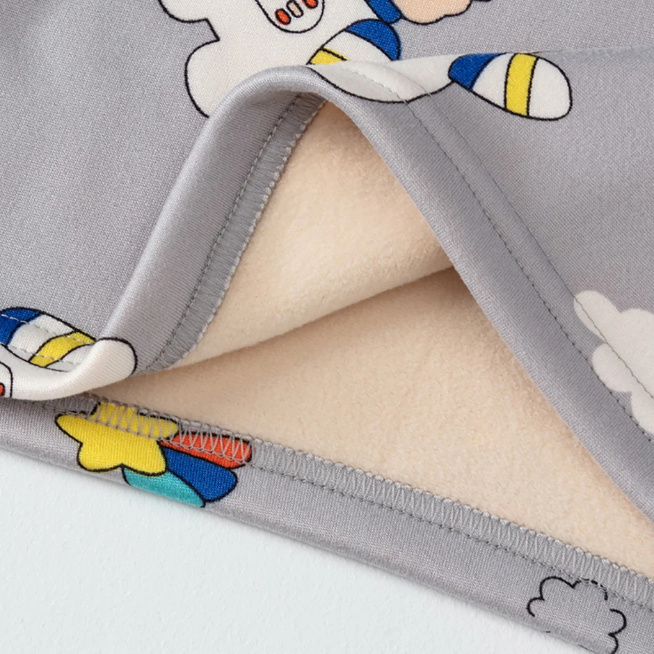 2-teiliges Herbst- und Winter-Kinder-Plüsch-dickes warmes Heim-Unterwäsche-Set für Jungen und Mädchen, lustige und niedliche Oberteile, bequeme Hosen – Detail 33