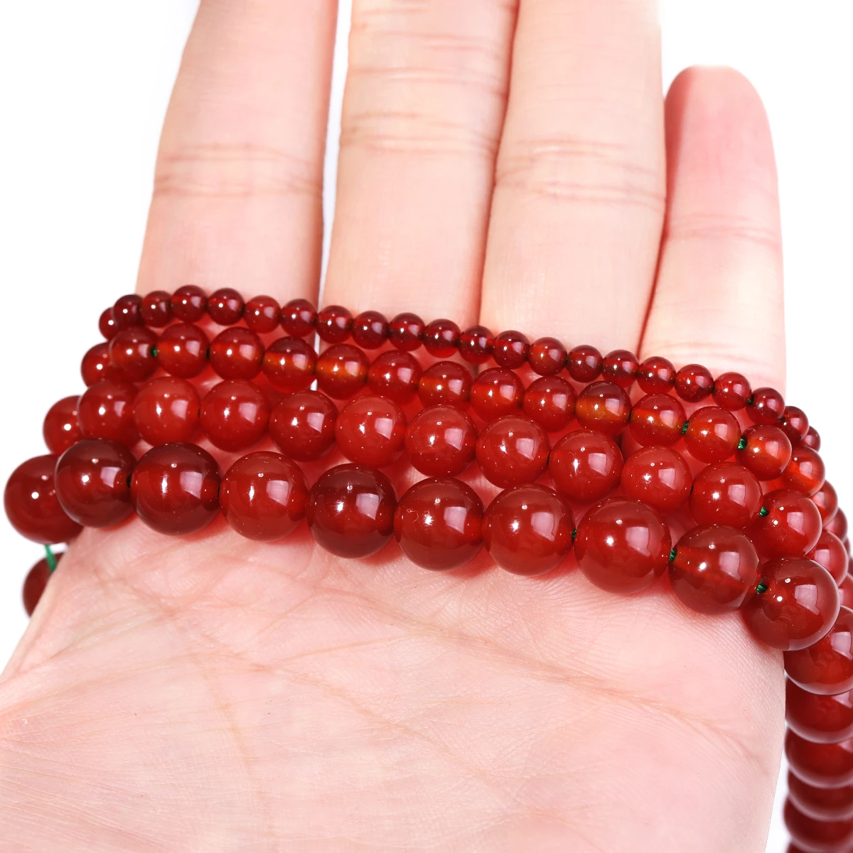 SHIJIWLS Karneol Runde lose Perlen 4, 6, 8, 10 mm, Größe optional, für handgefertigte DIY-Armbänder, Halsketten, Fußkettchenherstellung von Schmuck – Detail 5