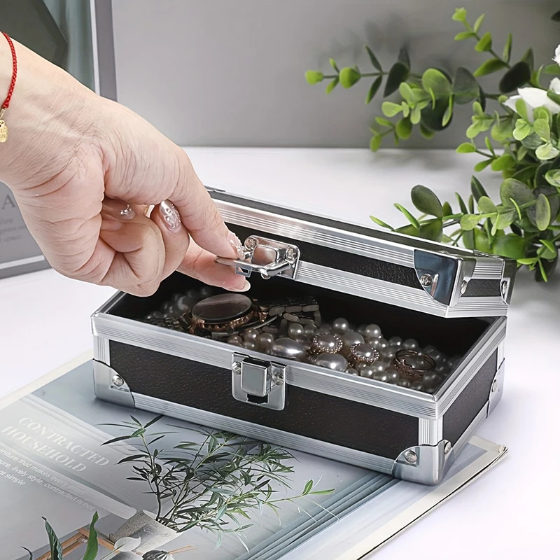 Portable Instrument Aluminum Box Small Size Drop-Resistant Jewelry Box Aluminum Alloy Hard Case Hardware Storage Special Toolbox