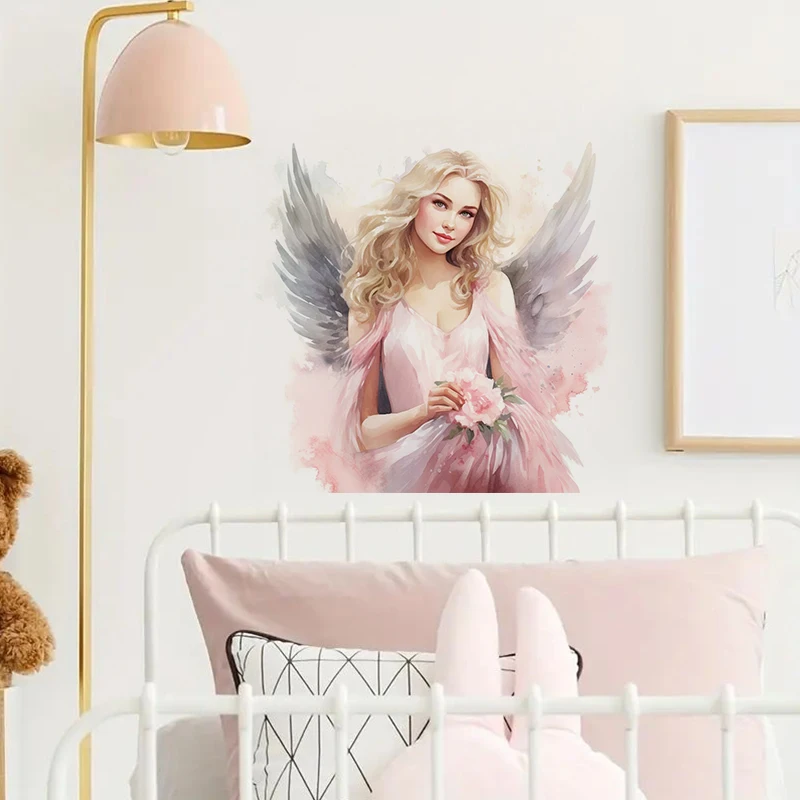 

Watercolor Angel Sticker, Wall Decal - Dreamy Watercolor Home Decor Self-Adhesive Stickers for Bedroom, Hallway, Dorm