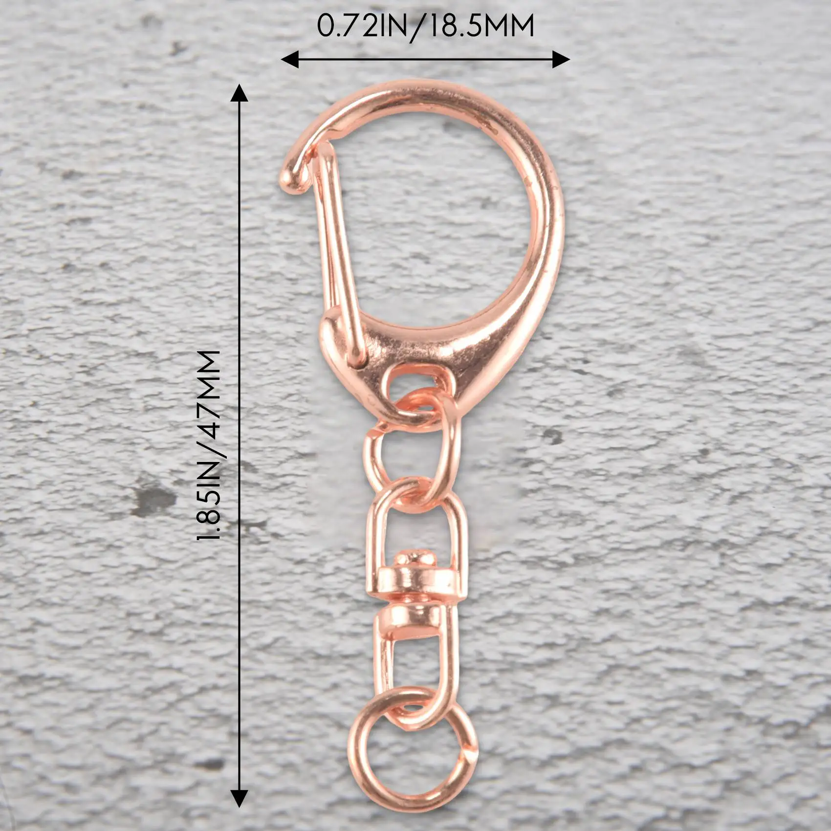 50 قطعة من سلسلة المفاتيح الذهبية الوردية، حلقة مفاتيح زنبركية مع سلسلة وحلقات القفز، أجزاء سلسلة مفاتيح ذاتية الصنع لإبزيم معلق للحرف اليدوية!