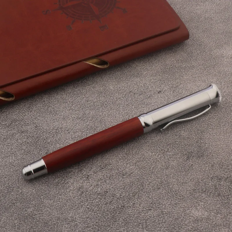 High Quality Brand red wooden Fountain Pen Calligraphy Stationery Office School Supplies Writing Gift Ink Pens
