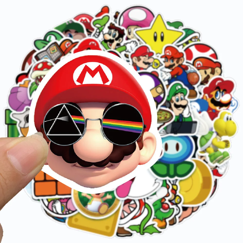 10/30/50PCS Game Super Mario Bros Anime Sticker DIY Graffiti Phone Laptop Luggage Skateboard Vinyl Cartoon Sticker for Kids Toys