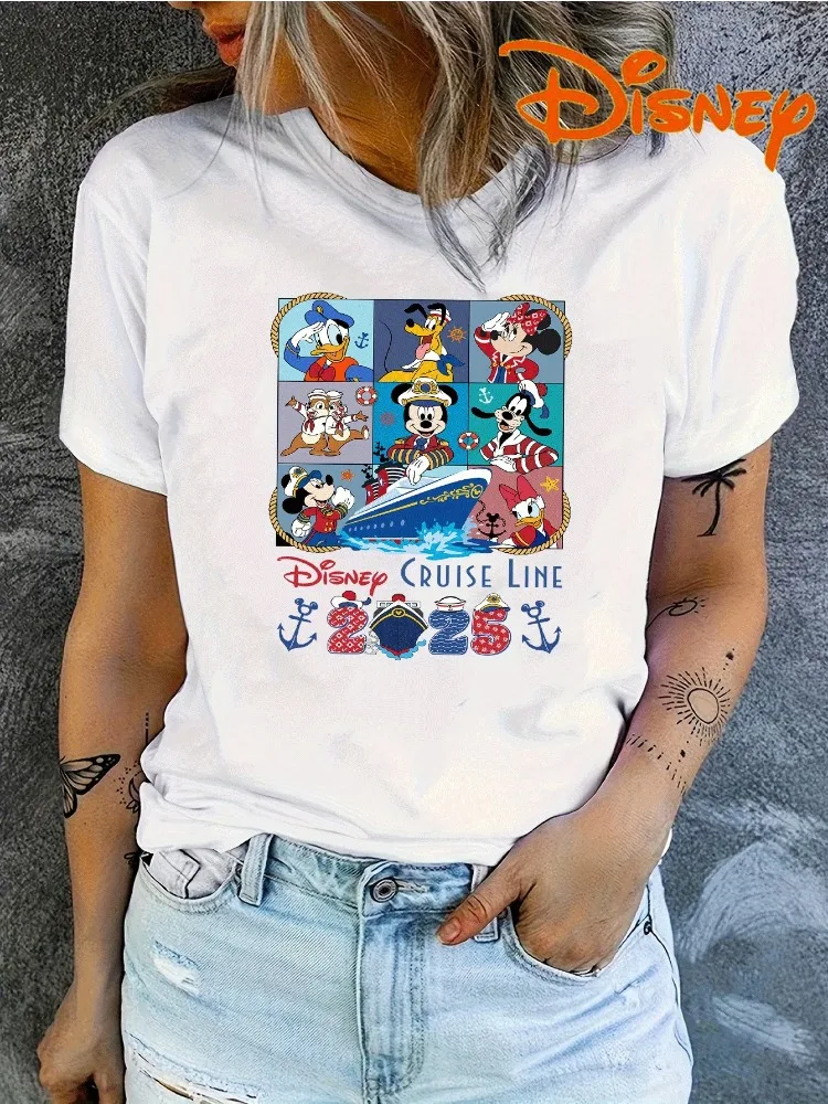 

Disney Cruise Line 2025 Graphic T-Shirt Fashion Casual Summer Round Neck Women's Short Sleeve Harajuku Street Shirt Y2K Clothing