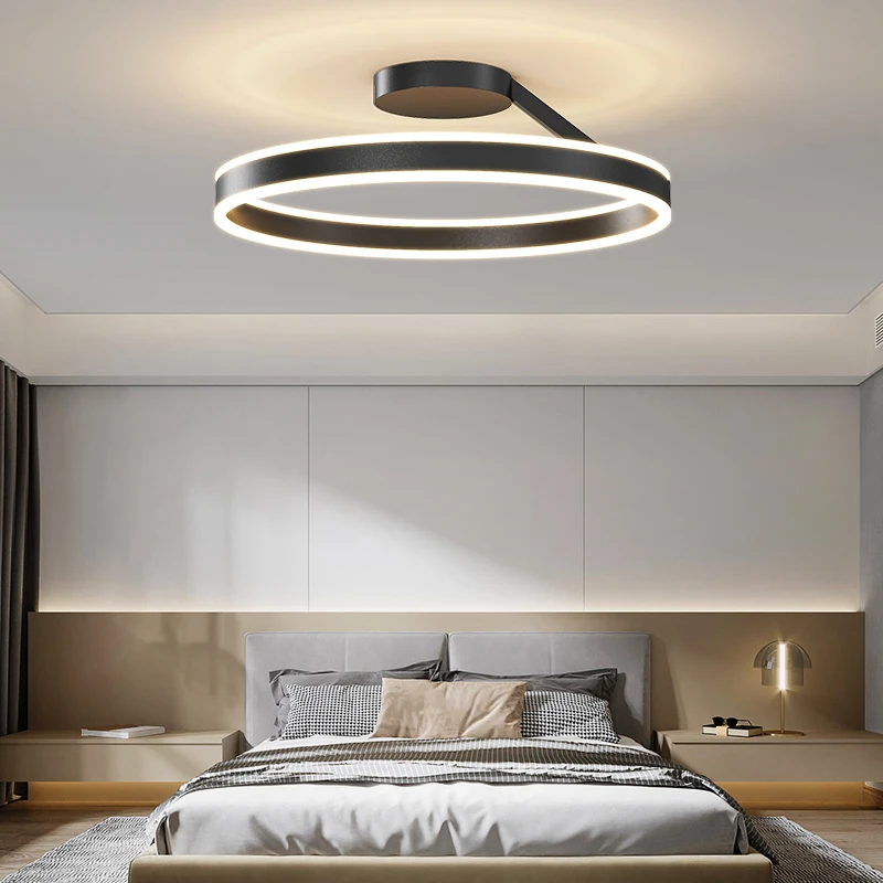 

Modern Led Ceiling Lights Black Bedroom Simple Ring Surface Led Ceiling Lamp Dimmable For Living Room Bedroom Dining Room