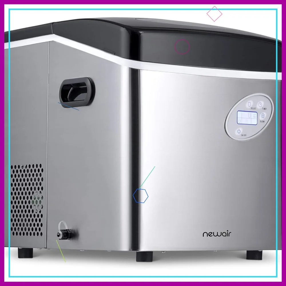 

Портативный настольный льдогенератор: 12 кубиков за 7 минут, 3 размера, из нержавеющей стали, с функцией самоочистки, без BPA, для домашнего использования