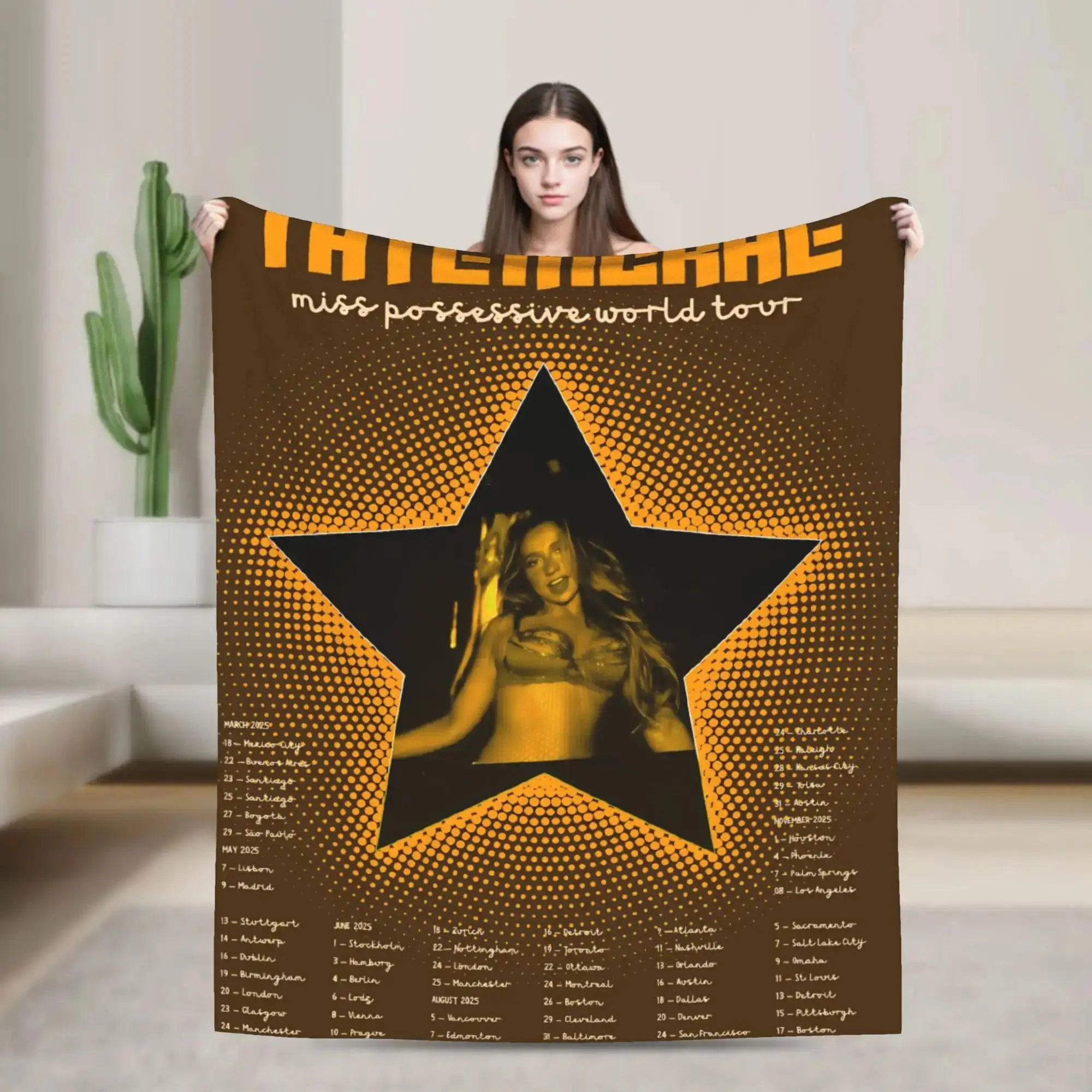 

Фланелевое одеяло Miss Possessive World Tour: Мягкий и теплый плед для дивана, кровати, путешествий, офиса, чехол для дивана, оригинальное покрывало