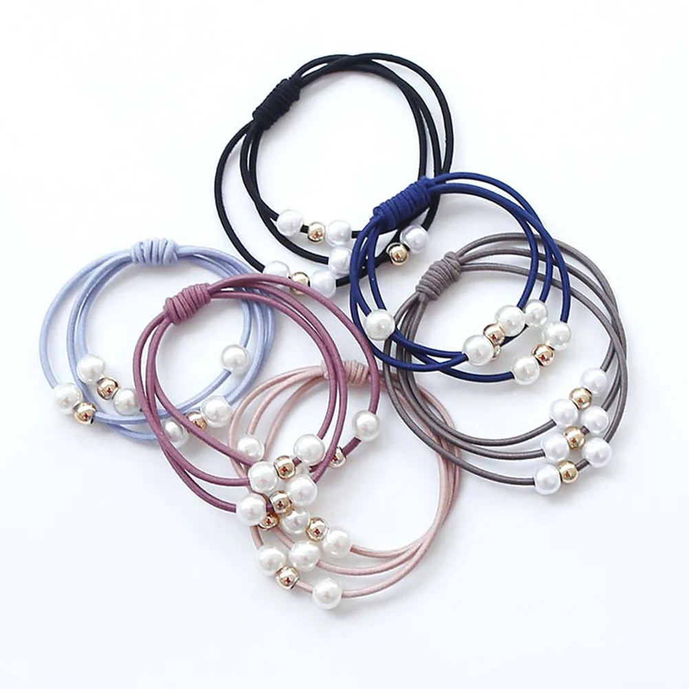 

Резинка для волос с жемчугом, детская веревка для волос, держатель для хвоста, кольцо для волос, модная резинка для волос