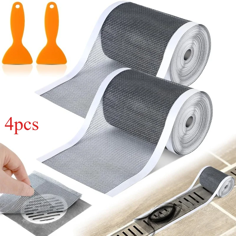 Tear Resistant 12cm Wide Self-Adhesive Window Screen Repair Tape, Door Mosquito Net Hole Fix Mesh Patch with Scraper Tool