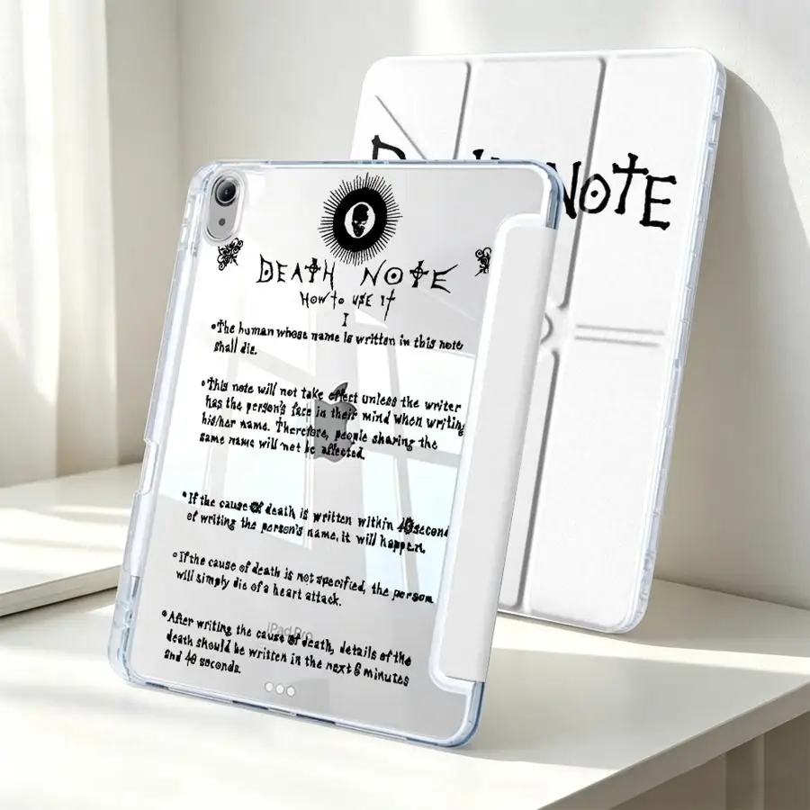 With Pen Slot Cover Tablet Case For Samsung Galaxy Tab S7 FE S8 S9 Plus A11 A8 A9 Plus S10 Lite Dark Aesthetic Death Note