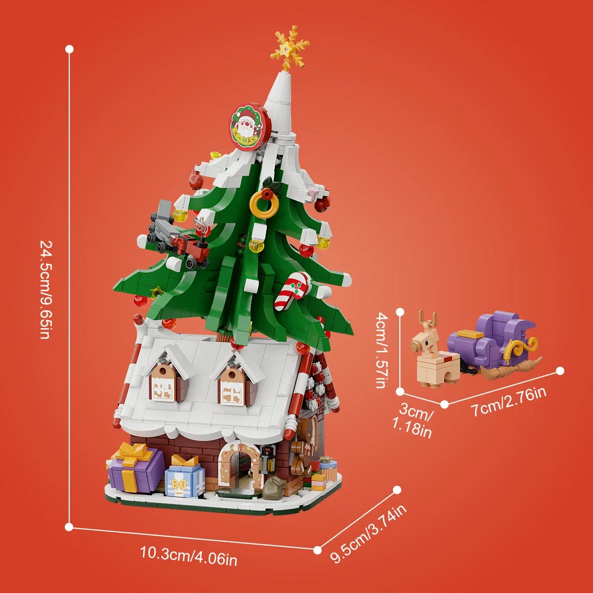 Weihnachten Baum Haus Bausteine Montage Spielzeug Santa Claus Block Kinder DIY Bildung Spielzeug Hause Dekorative Ornamente Weihnachten Geschenke