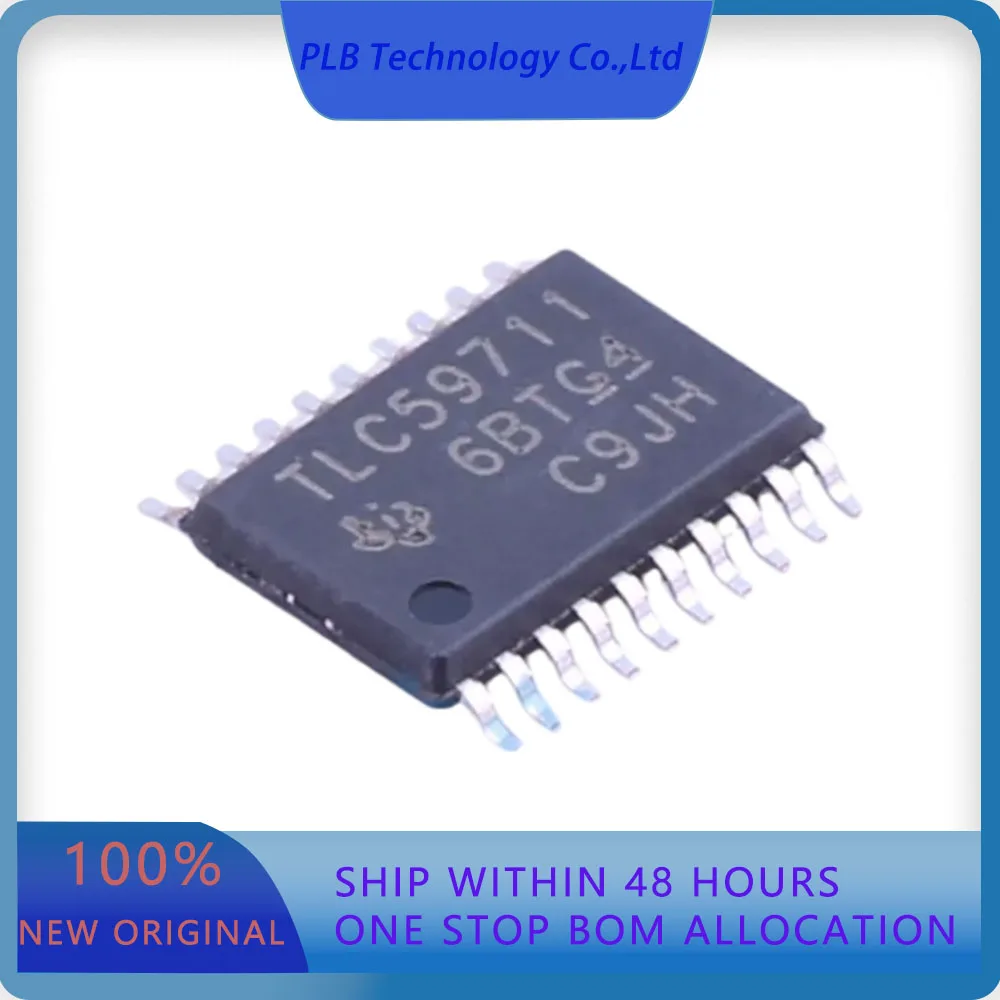 2PCS/LOT TLC59711PWPR TLC59711  7MHz~12MHz PWM 12 60mA 3V~5.5V HTSSOP-20-EP LED Drivers Original Stock