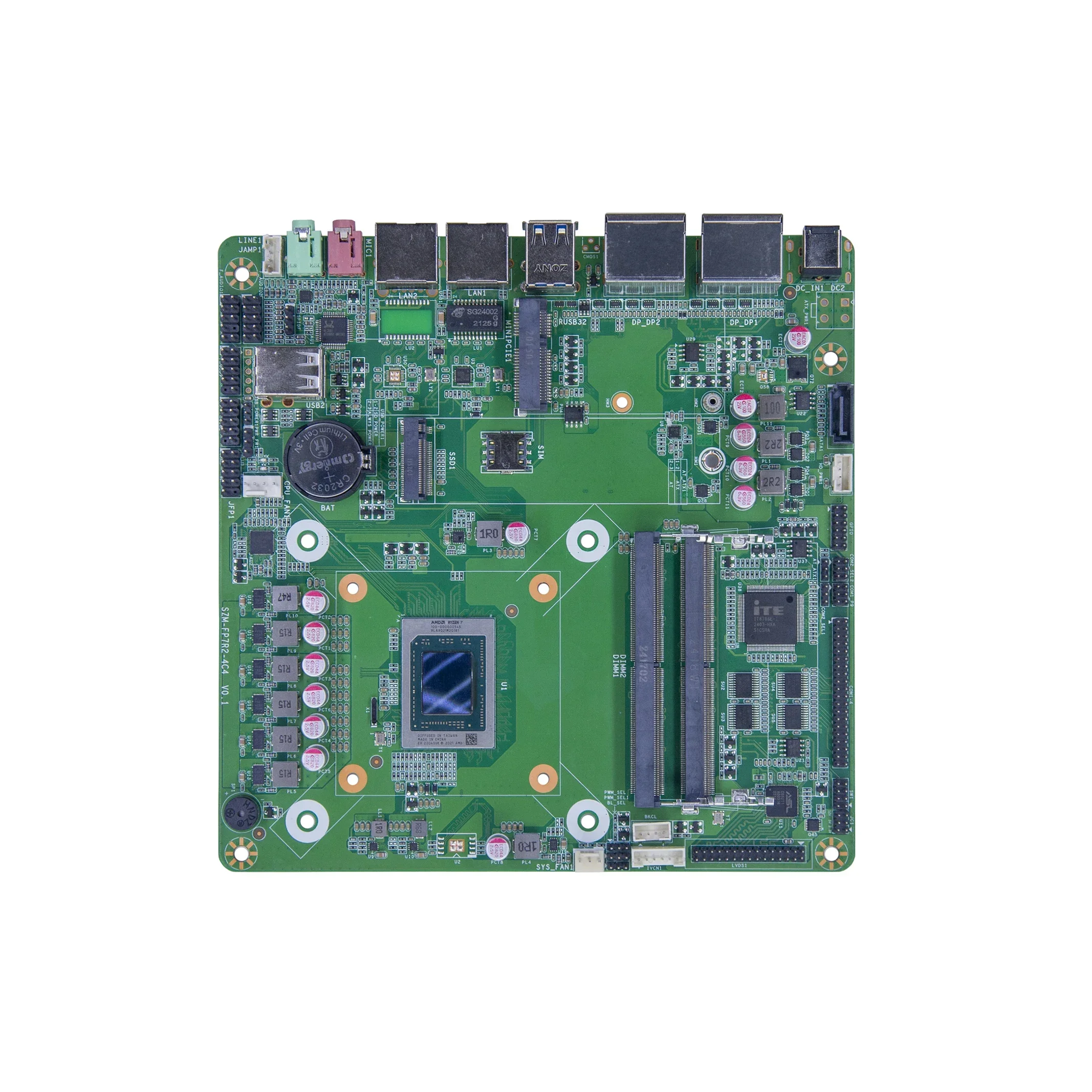 AMD Ryzen 3 5 7 industrial mini itx x86 embedded 4K 60Hz four DP gaming machine DDR5 motherboard main board