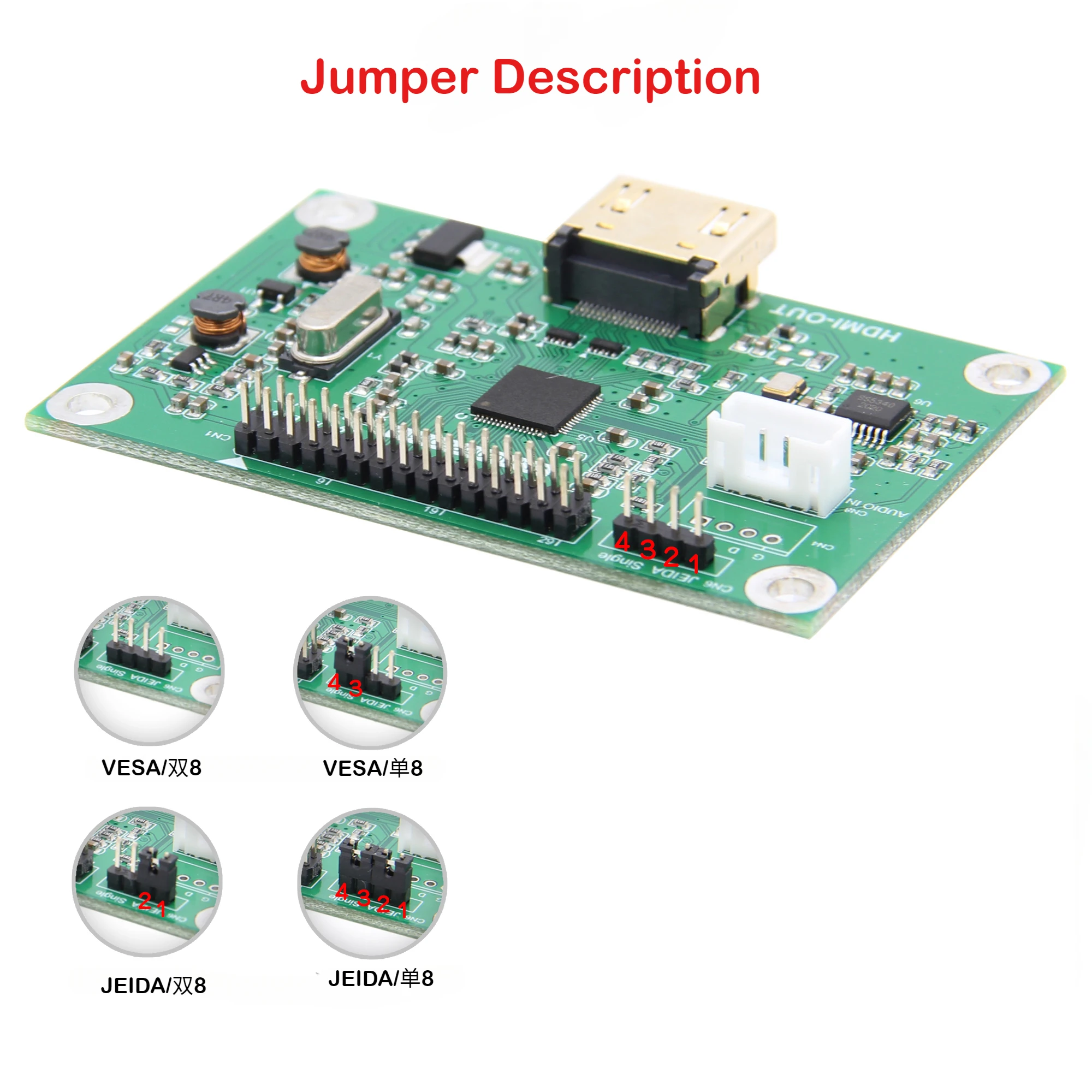 Плата адаптера LVDS к HDMI. Поддержка выхода Lvds к HDMI. Несколько разрешений. Стандарт 720P 1080P.
