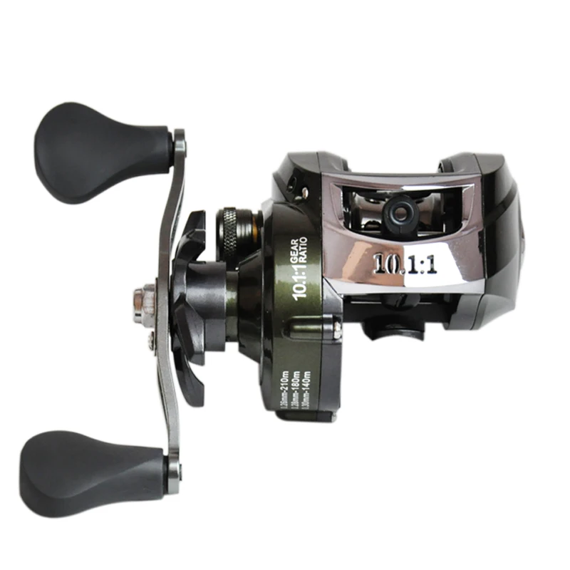 Reel Baitcast Kecepatan Tinggi 10.1:1 MAX DRAG Reel Tangan Kanan atau Kiri Rem Sentrifugal Reel Pancing