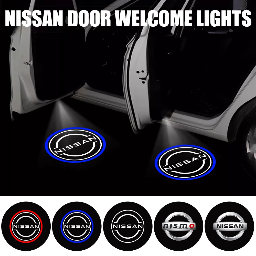 2Pcs Car Door Welcome Light Laser Projector Courtesy Lamps Accessories For Nissan Qashqai J11 J10 X-trail T32 Juke Altima Sentra