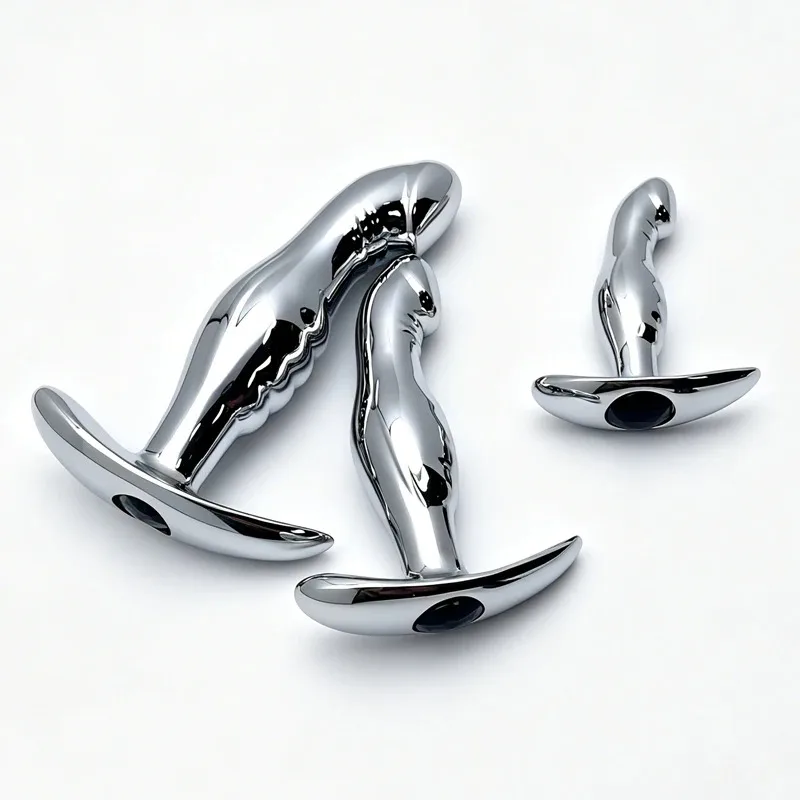 3 Sizes Gem Base Stainless Steel Butt Plug Metal Realistic Dildo Anchor Anal Plug For Prostate G-Spot Stimulation Adult Sex Toys view 6
