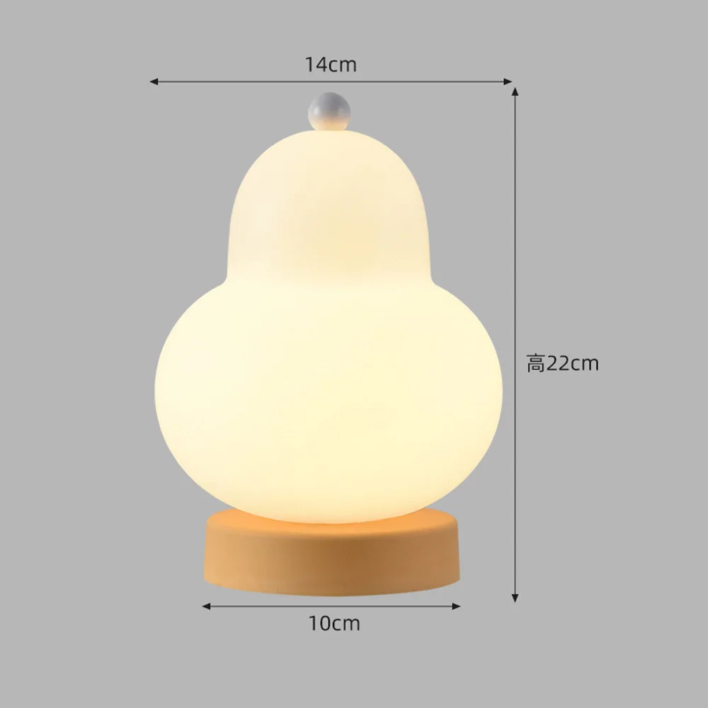 Lámpara de mesita de noche led en forma de pera para dormitorio, lámpara de Ambiente de crema, lámpara de mesa pequeña recargable para habitación de niños, regalo